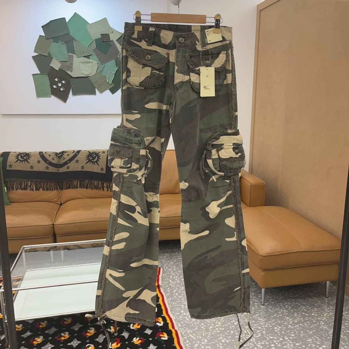 WELL SPRING 아메카지 카모 패턴 카고 팬츠 55 C06511 상품이미지1