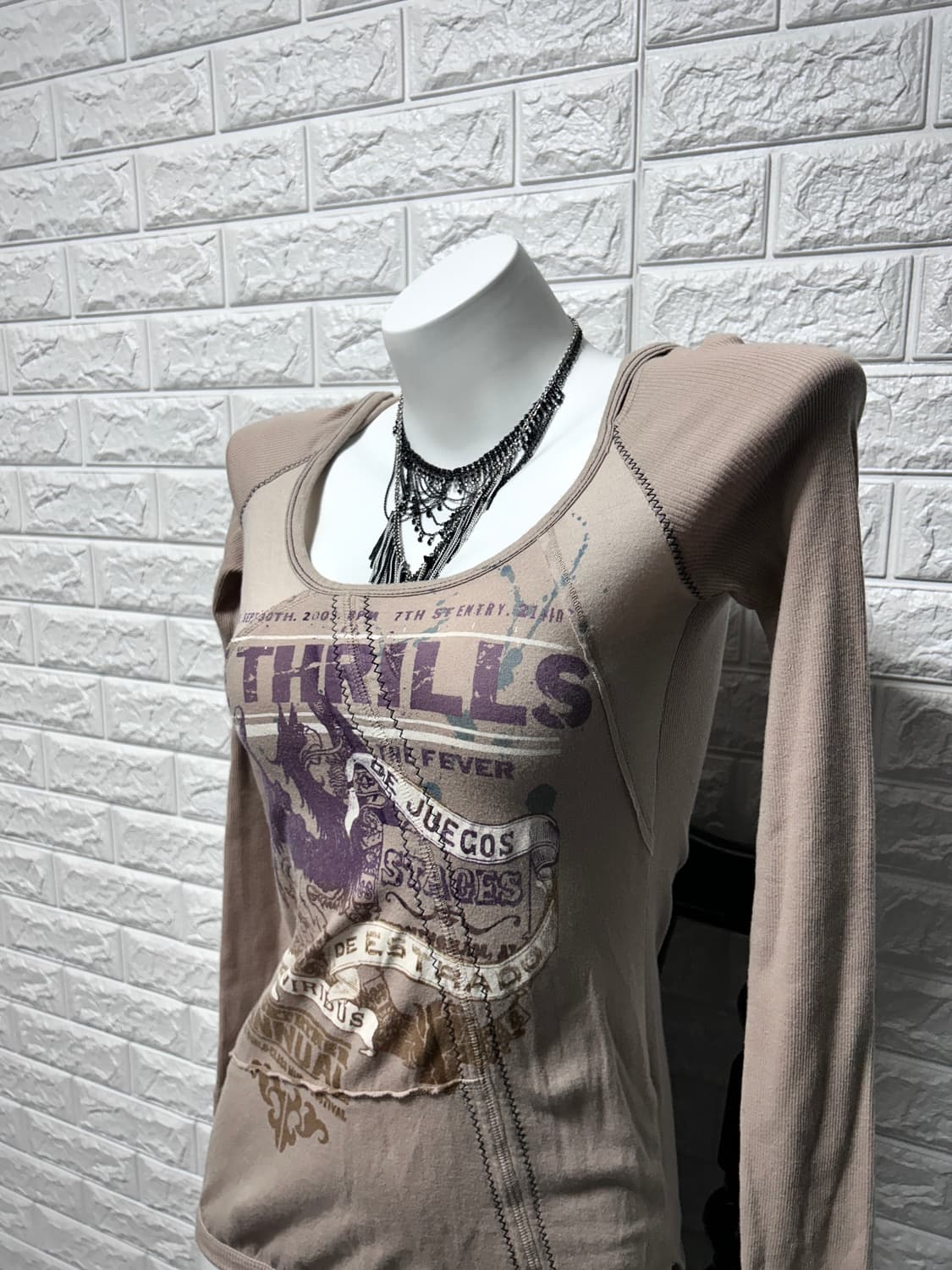 00‘s Y2K skinny minnie 그래픽 롱슬리브 후디 상품이미지2