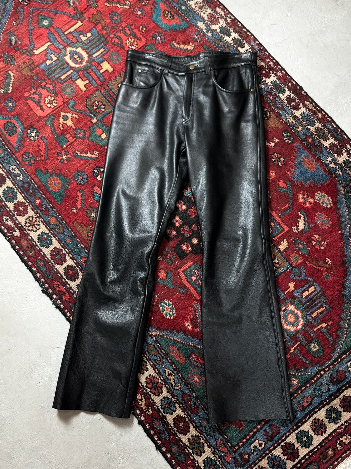 리얼 레더 부츠컷 팬츠 플레어진 크롬하츠st 상품이미지1