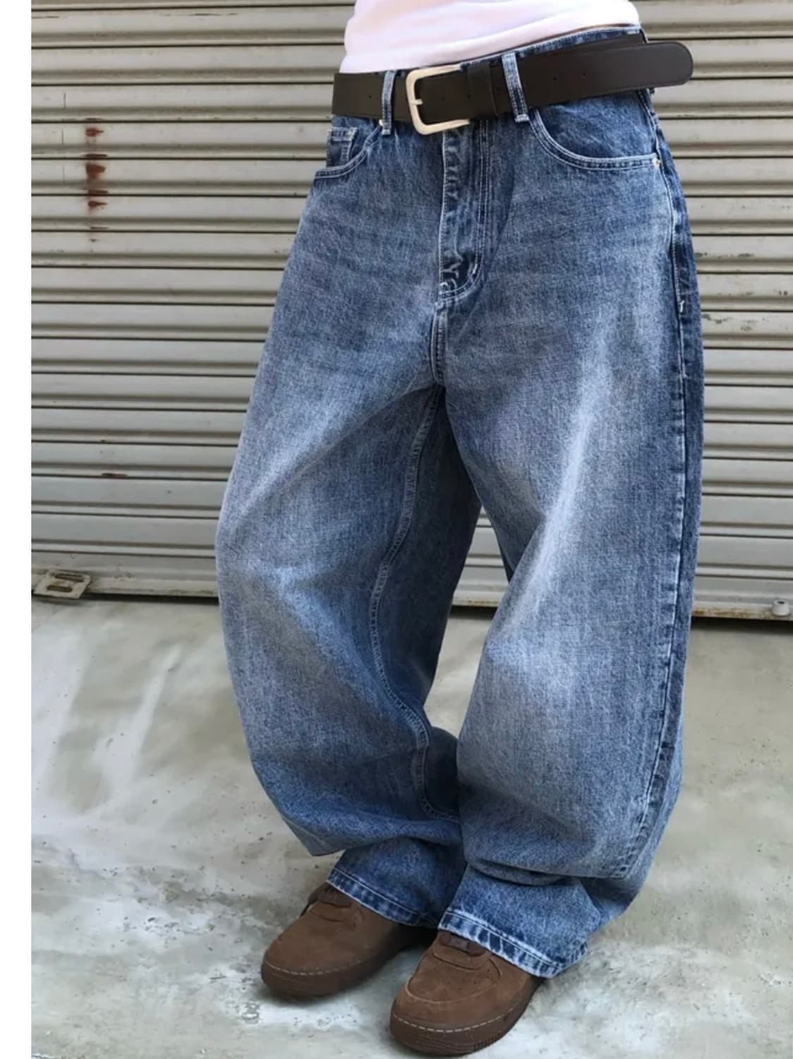 커브드핏 블루 데님팬츠 상품이미지5