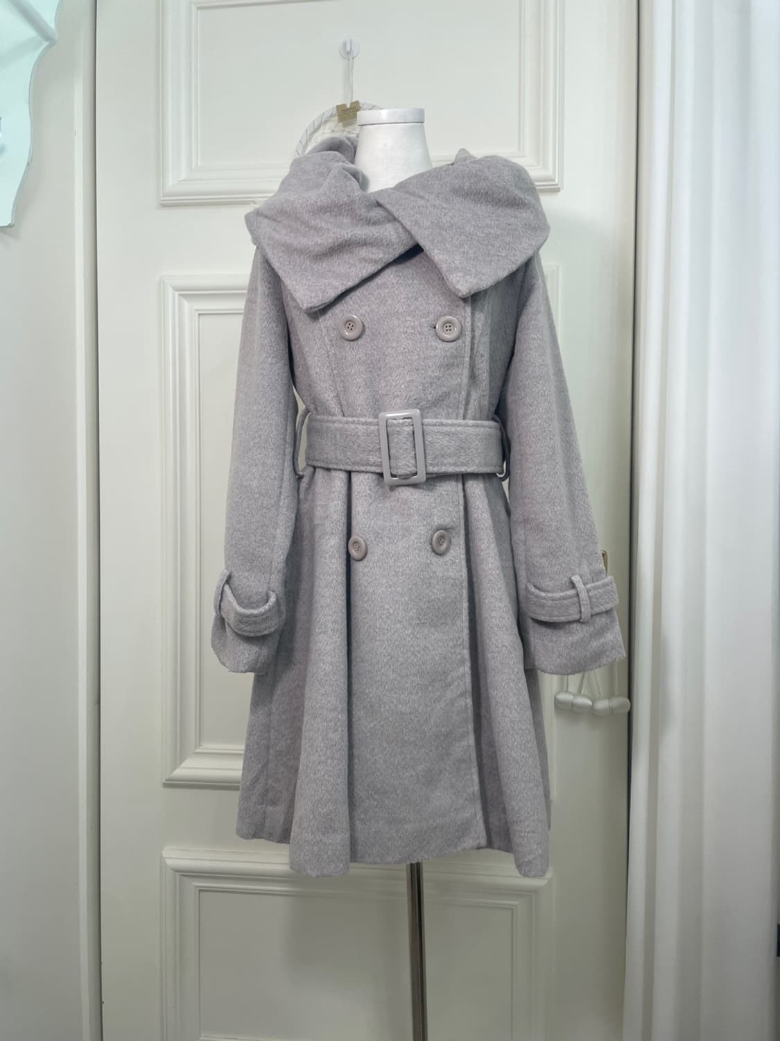 CECIL MCBEE gray big collar belt point c 상품이미지1