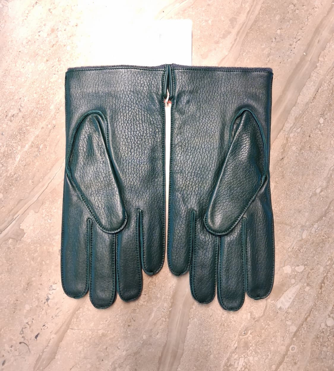 비비안웨스트우드 남성용 V 스티치 가죽 장갑 다크 그린 (새상품) 상품이미지5