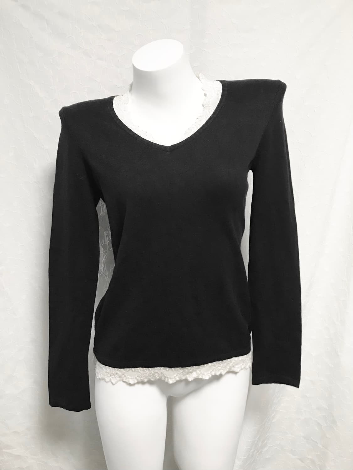 빈티지 니혼진 로걀 레이스 니트 롱슬리브 탑 상품이미지2
