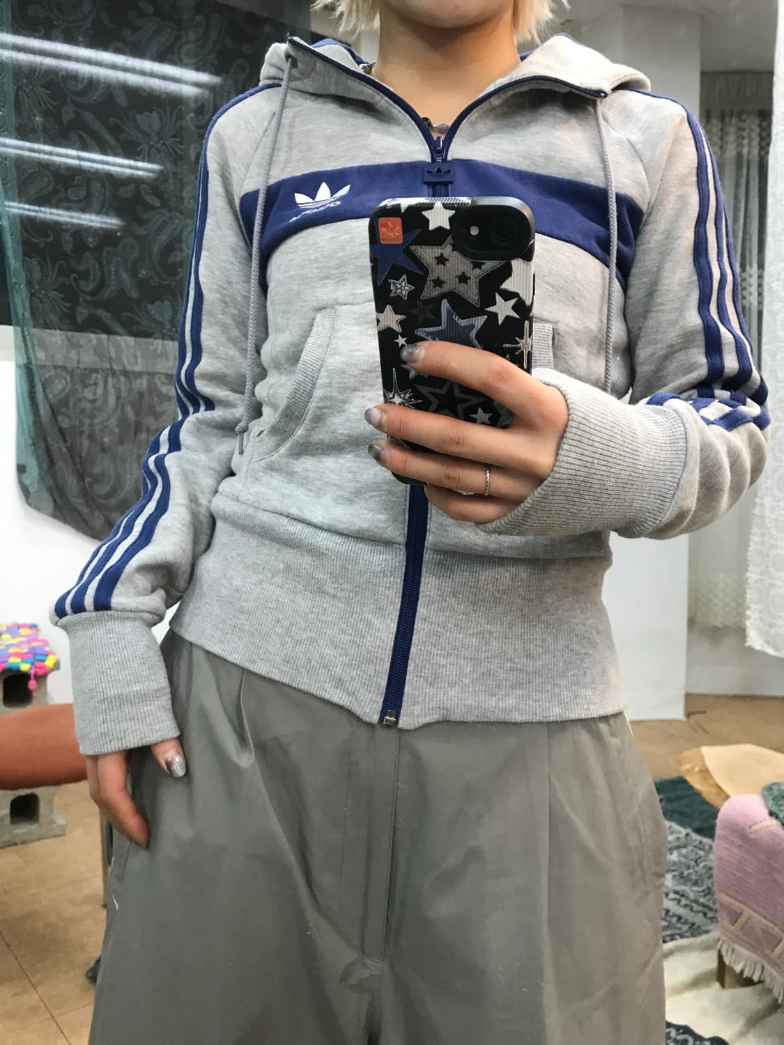 아디다스 여성 유로파 배색 기모 후드집업  상품이미지1