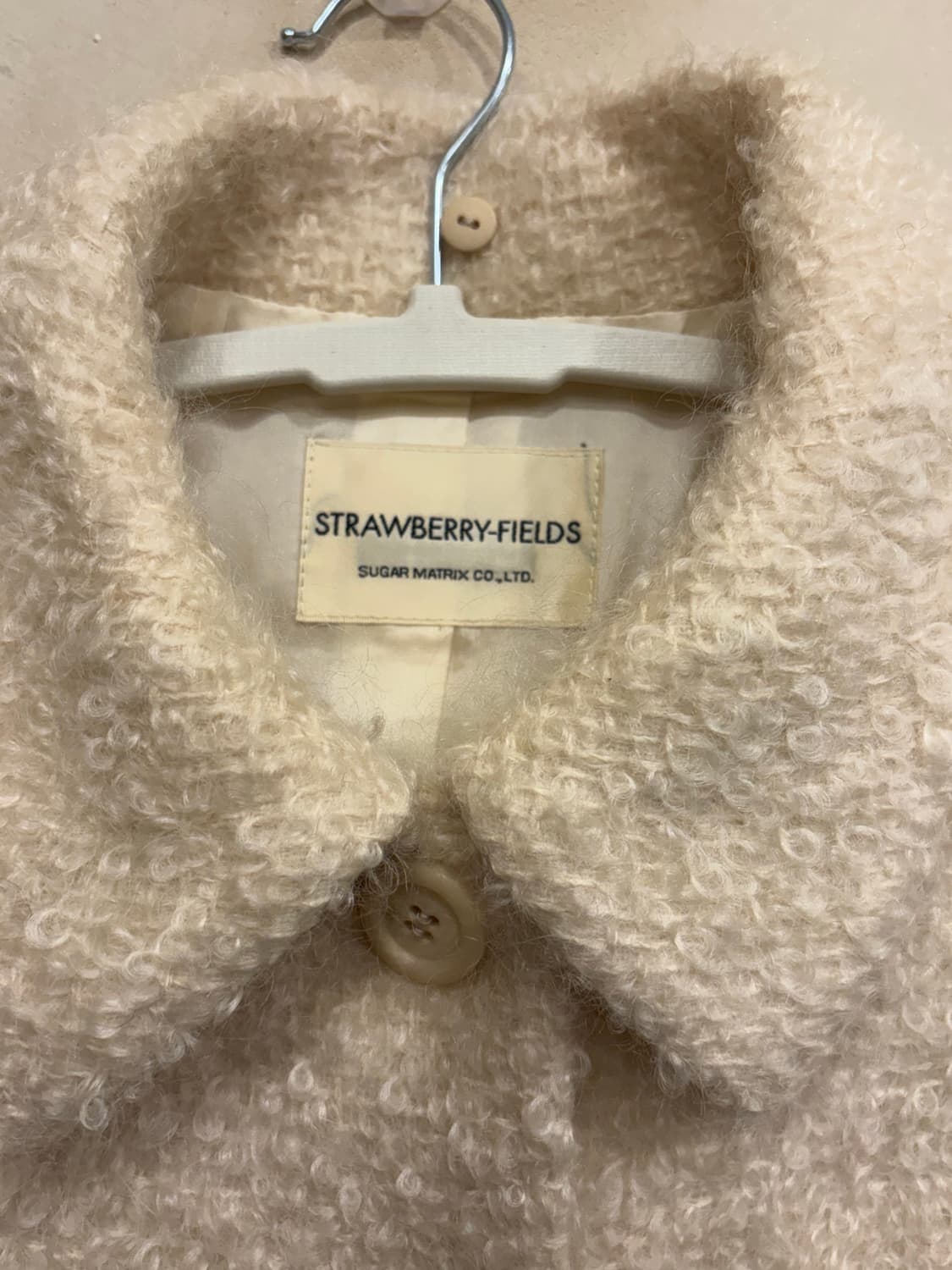 일본빈티지 STRAWBERRY-FIELDS 아이보리 부클 자켓 상품이미지2