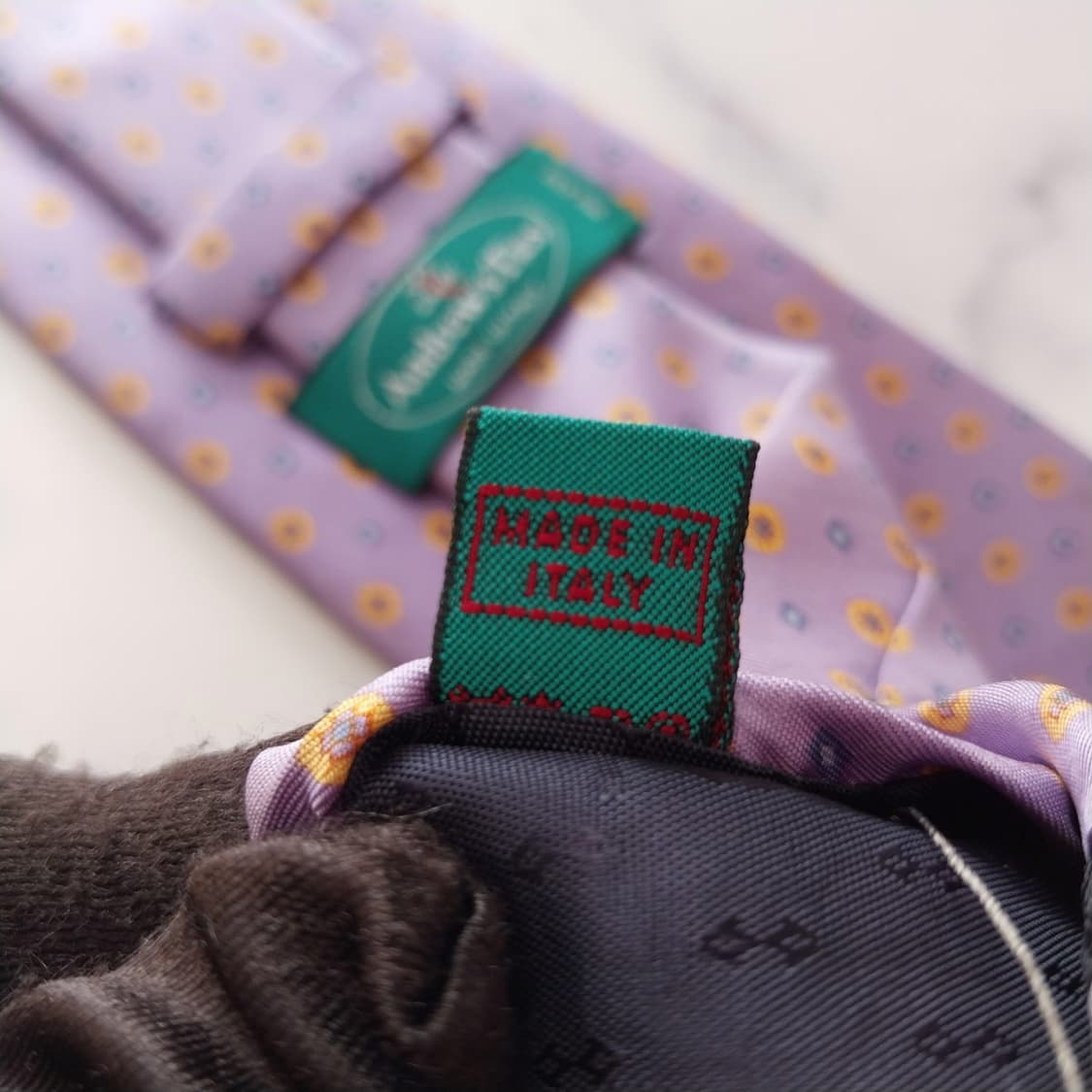 앤드류스 타이 실크 퍼플 도트 패턴 넥타이 9cm A등급 K1734
 상품이미지10