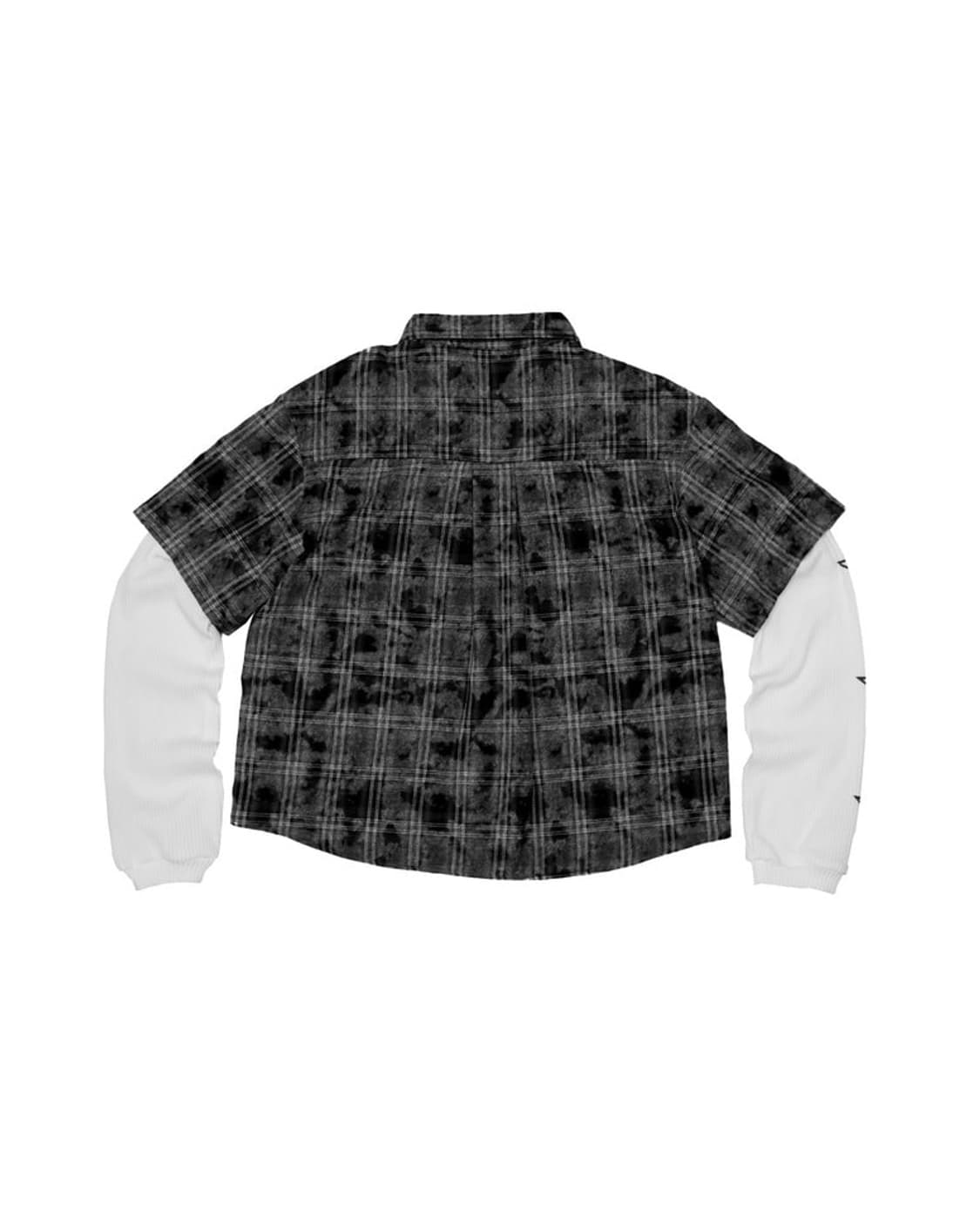 Double layered waffle check shirt Black 상품이미지5