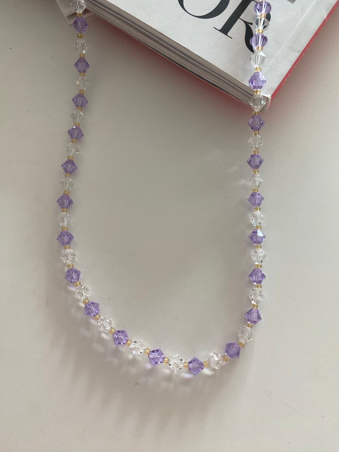 크리스탈 보라 투명 비즈 목걸이 상품이미지6