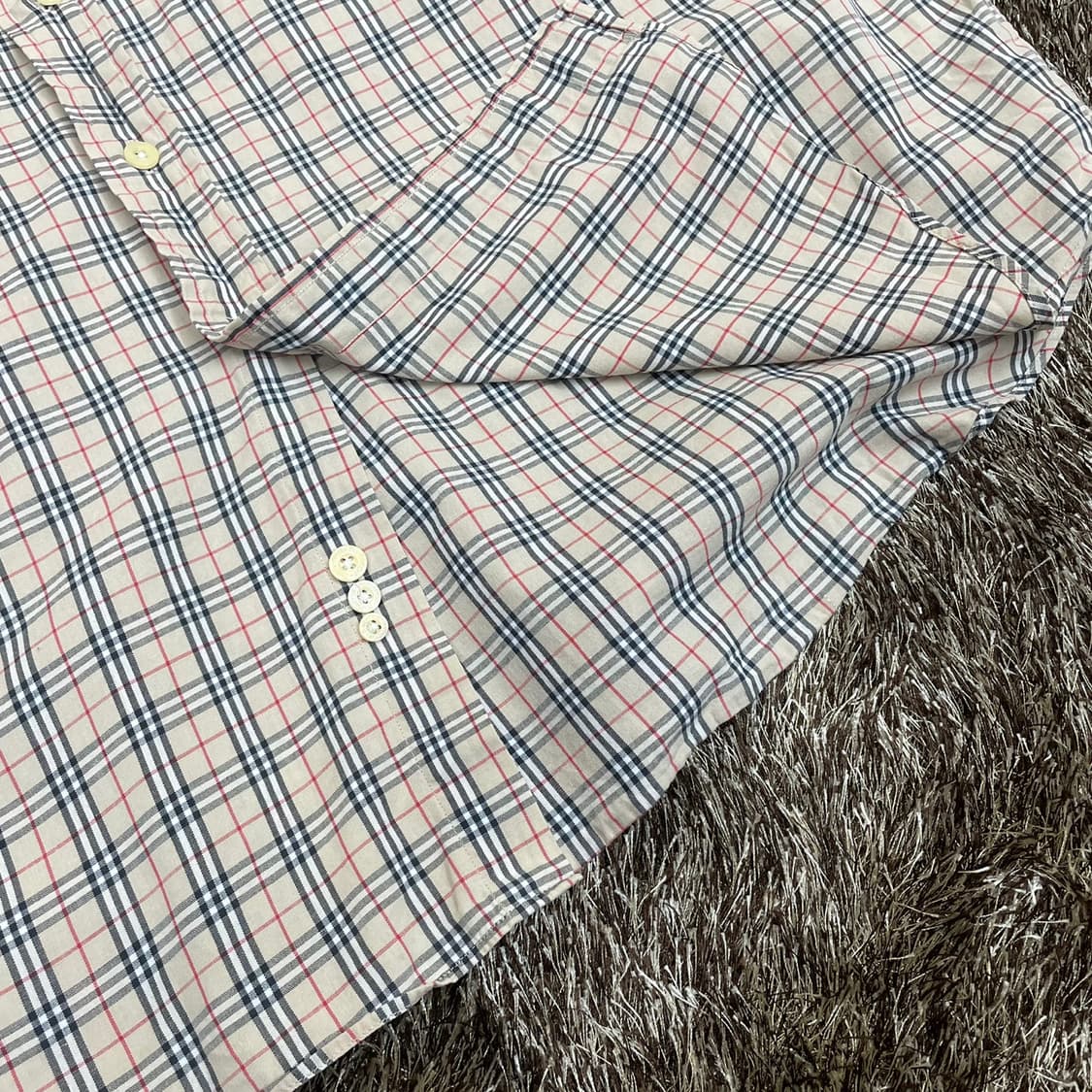 버버리 Burberry 90s 노바체크 포켓 반팔셔츠 L (41) 상품이미지4