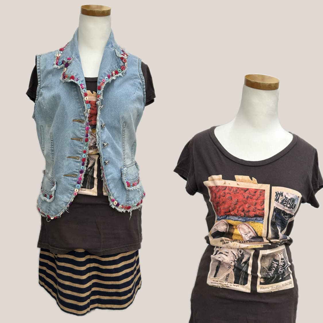 ⭐️하구미의 괴짜 버튼 베스트 코디세트⭐️데코라 일본빈티지 반팔 레이어드 상품이미지2