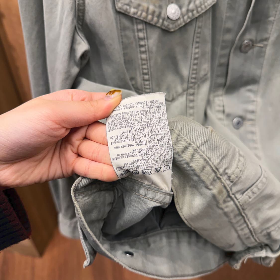 리바이스 코튼 트러커 자켓 투 포켓 디테일 레귤러핏 라이트 카키 상품이미지7