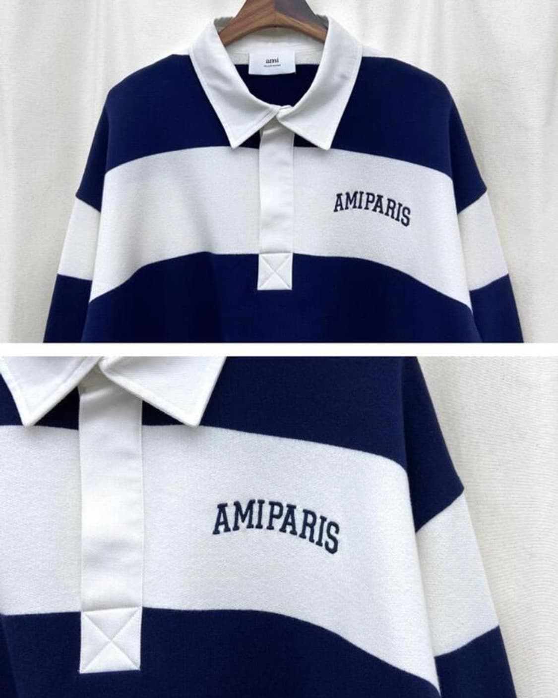 AMI 아미 22SS시즌 스트라이프 럭비 폴로 셔츠 상품이미지3