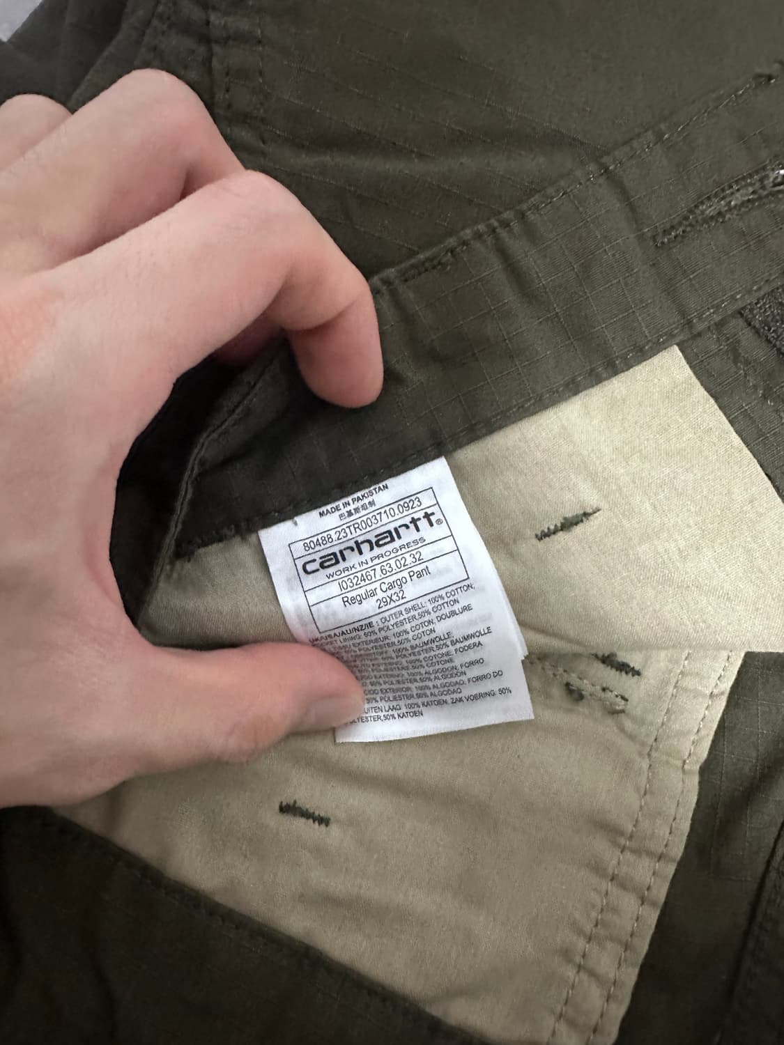 칼하트 wip 콜롬비아 립스탑 레귤러 카고팬츠 사이프레스 상품이미지4