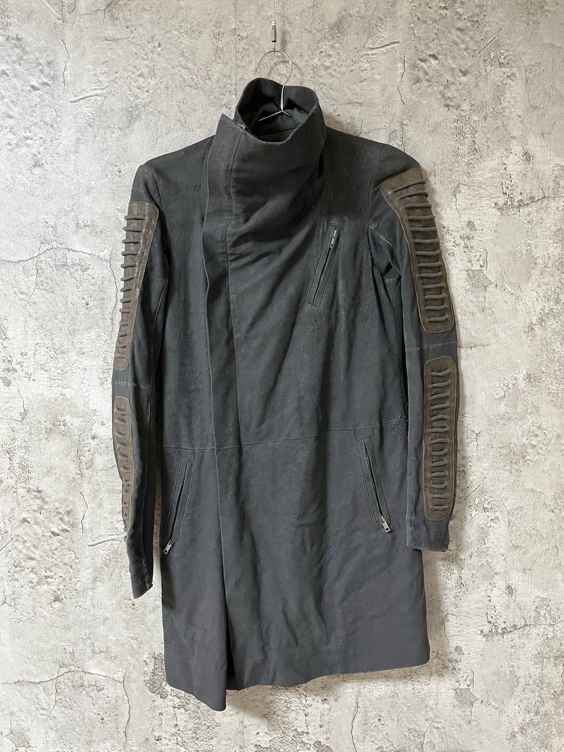 릭오웬스 2010aw 램스킨 하이넥 레더코트 상품이미지2