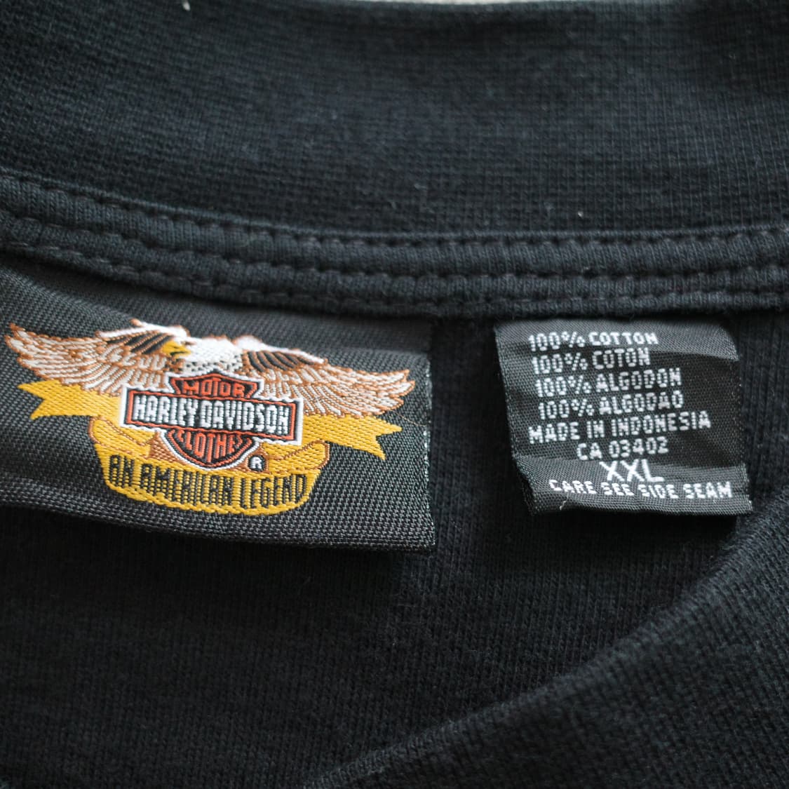 00s 할리데이비슨 헨리넥 와플 롱슬리브 티셔츠 XXL 상품이미지5