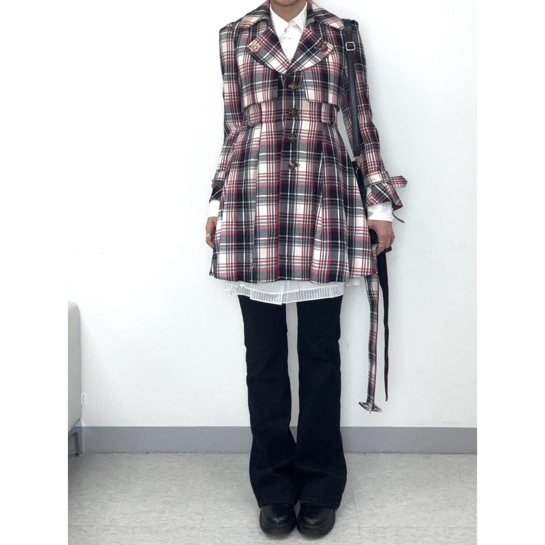 빈티지 체크 코트 상품이미지2