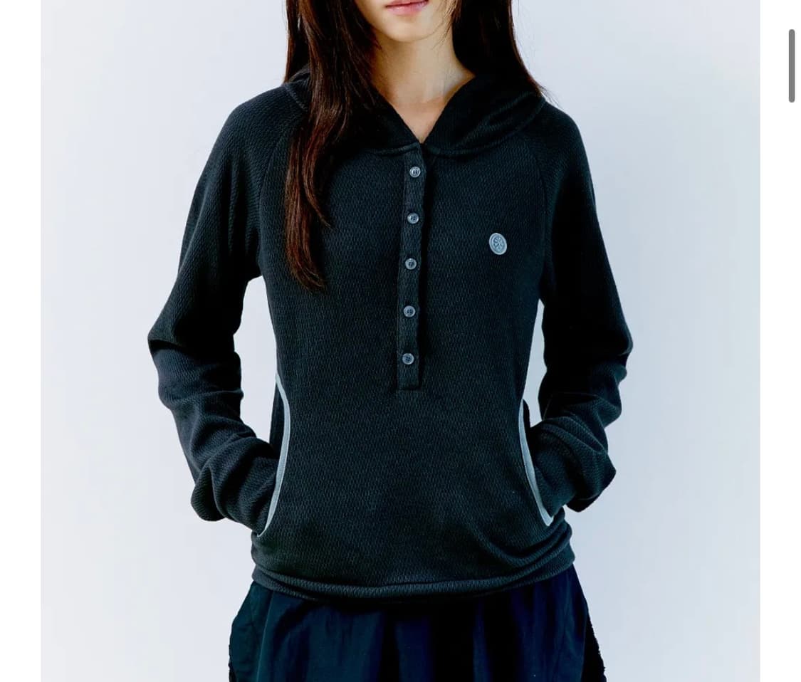 오피쉬 WAFFLE HENLEY 후디 차콜 상품이미지1