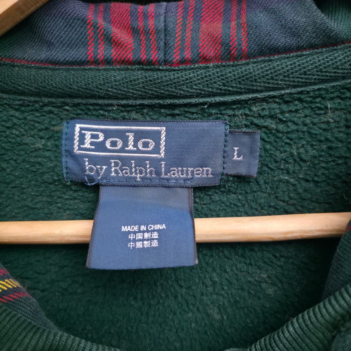 [L] 폴로 랄프로렌 빅포니 체크 후드집업 그린 상품이미지5