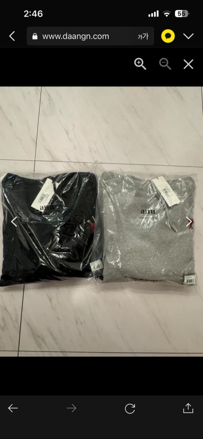 새상품/QR정품 / 아미 후드티 스몰로고 블랙,그레이  상품이미지2