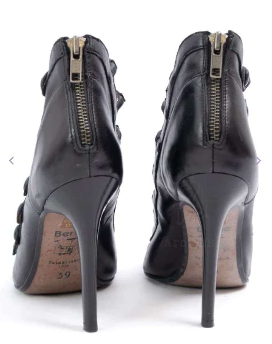 블랙 스트래피 스타일레토 피핑 토 힐 상품이미지3