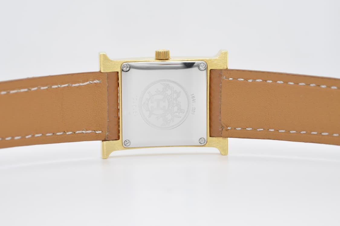 에르메스 H아워 금장 중고명품 여성용 PM 사이즈 21mm 가죽손목시계 상품이미지6