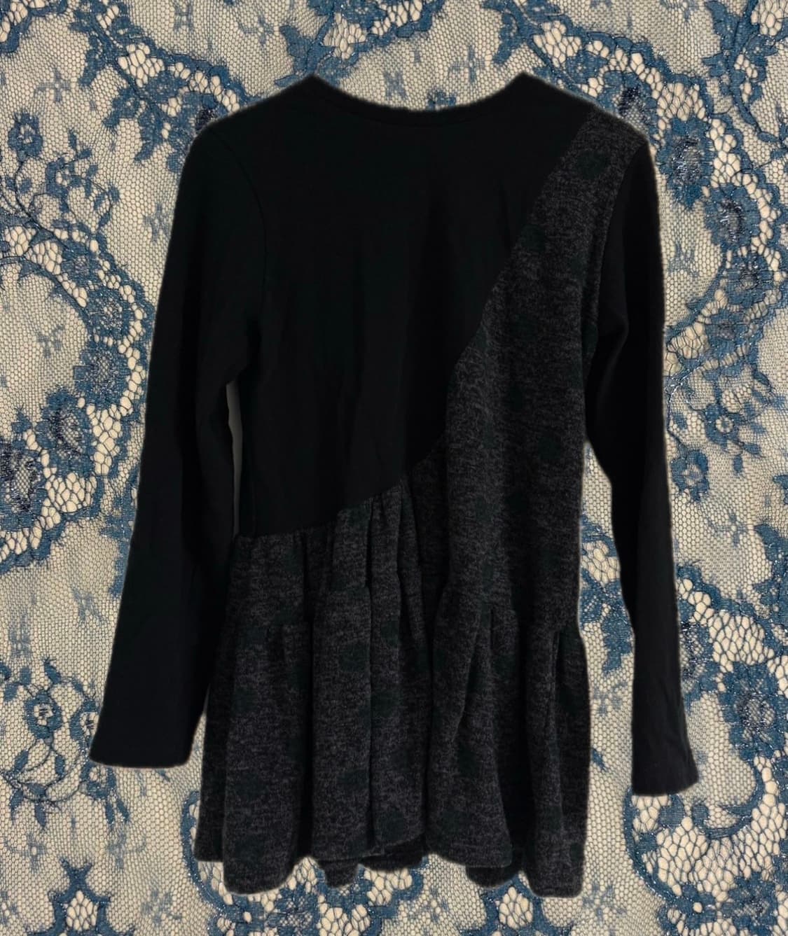 blue-green dot dress 청록 도트 포인트 레이어드 슬리브 상품이미지1