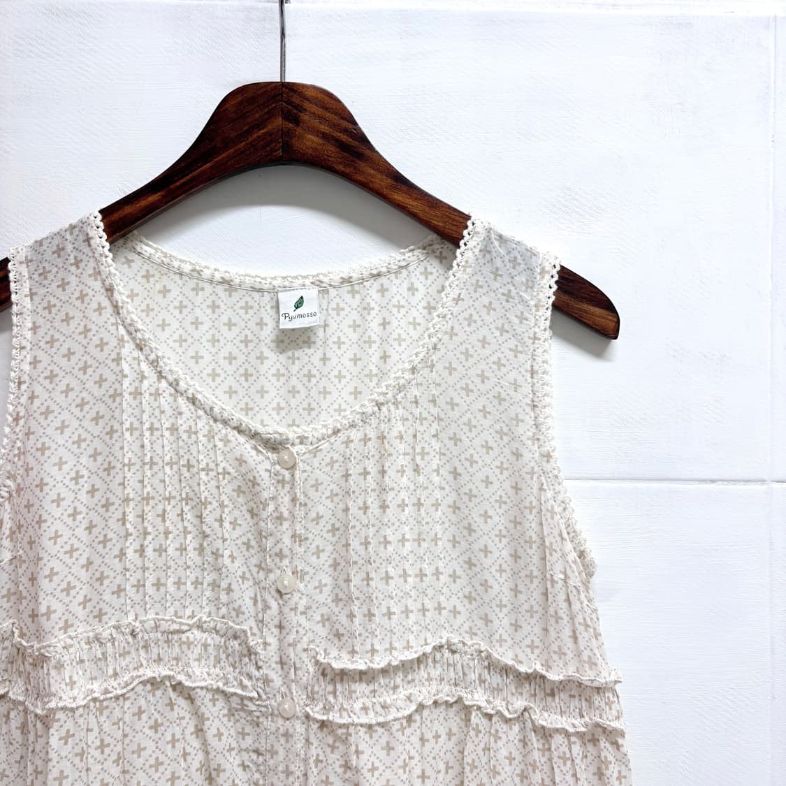 pyumosso 에스닉 히피 캉캉 블라우스 슬리브리스  JPN 상품이미지2