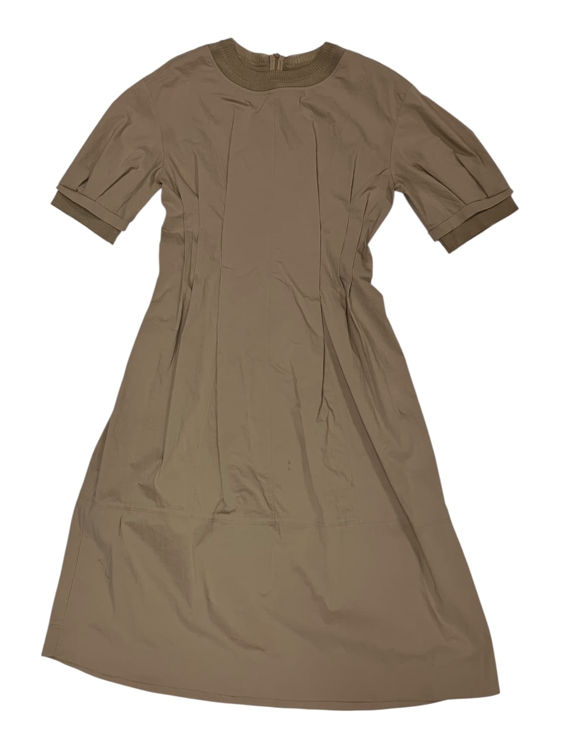 SJ SJ 라이트 브라운 반팔 A라인 플레어 롱 원피스 S 상품이미지2