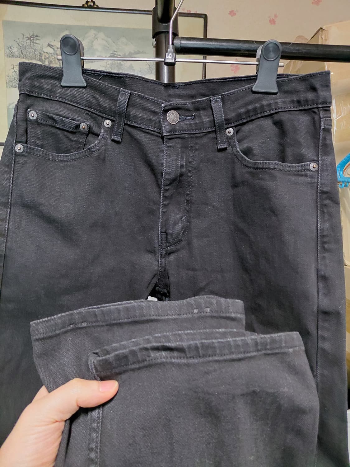 [리바이스505]레귤러핏 블랙 데님 청바지 30사이즈  상품이미지8