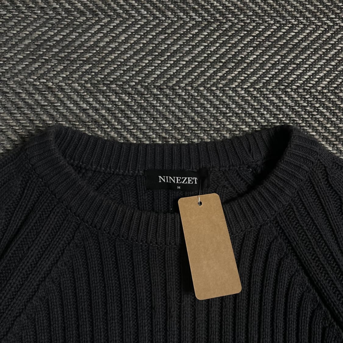 나인제트 케이블 헤비코튼 크루넥 머슬 니트o 4833 상품이미지4