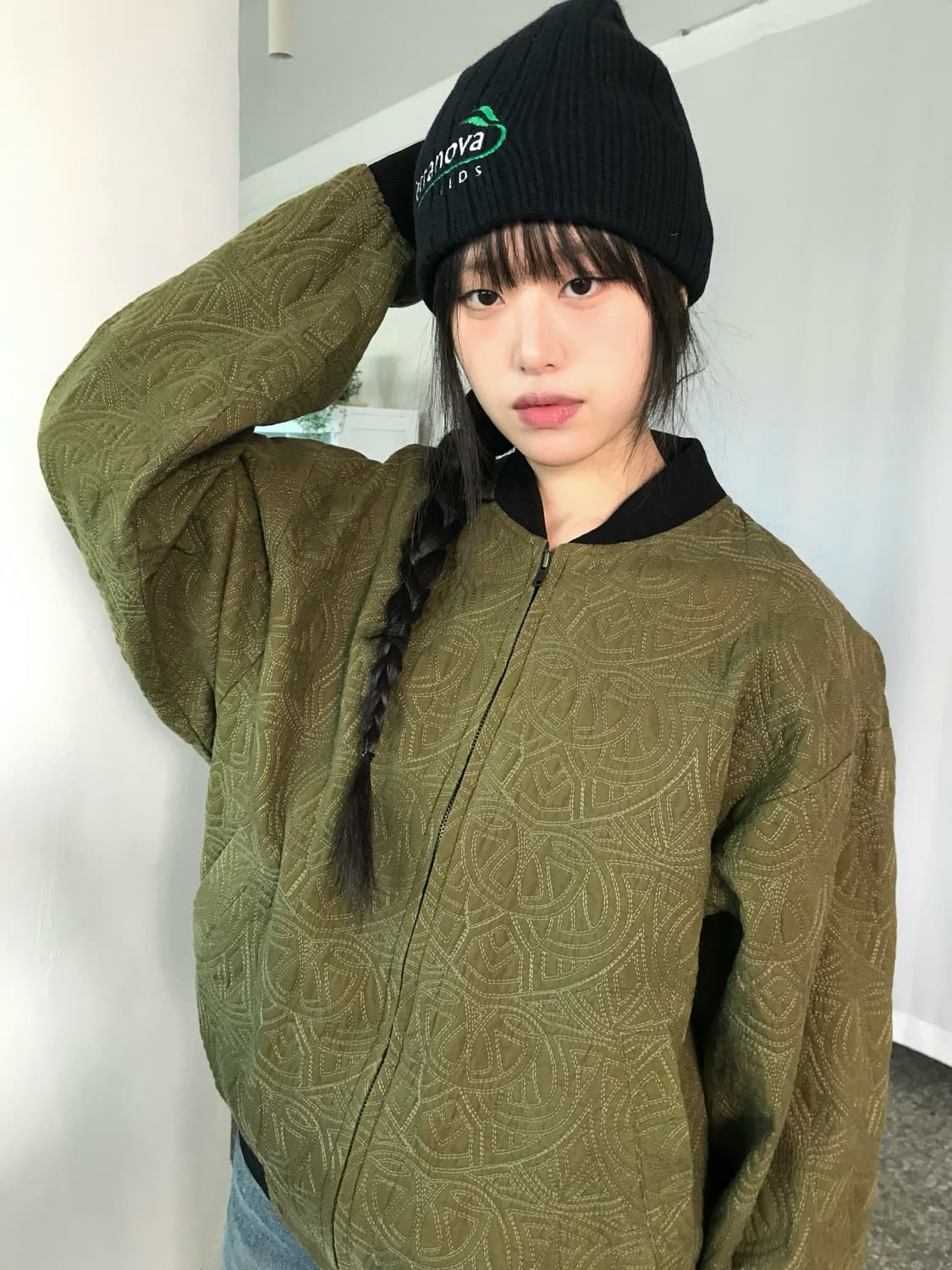 올리브 퀄팅 자켓 상품이미지3