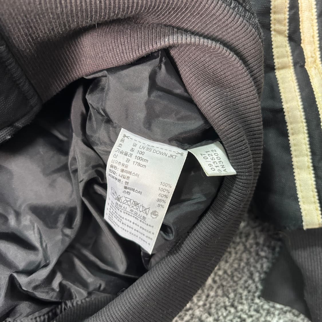 아디다스 블랙 골드 3S 다운 자켓 (100) 상품이미지5