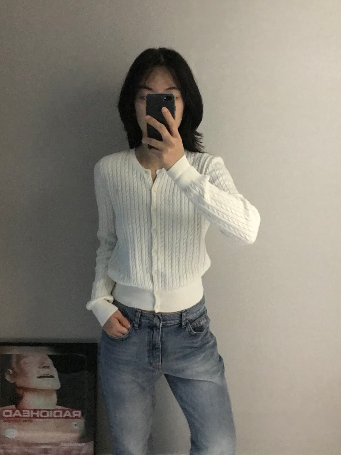 폴로 랄프로렌 포니로고 화이트 케이블 니트 가디건 상품이미지2