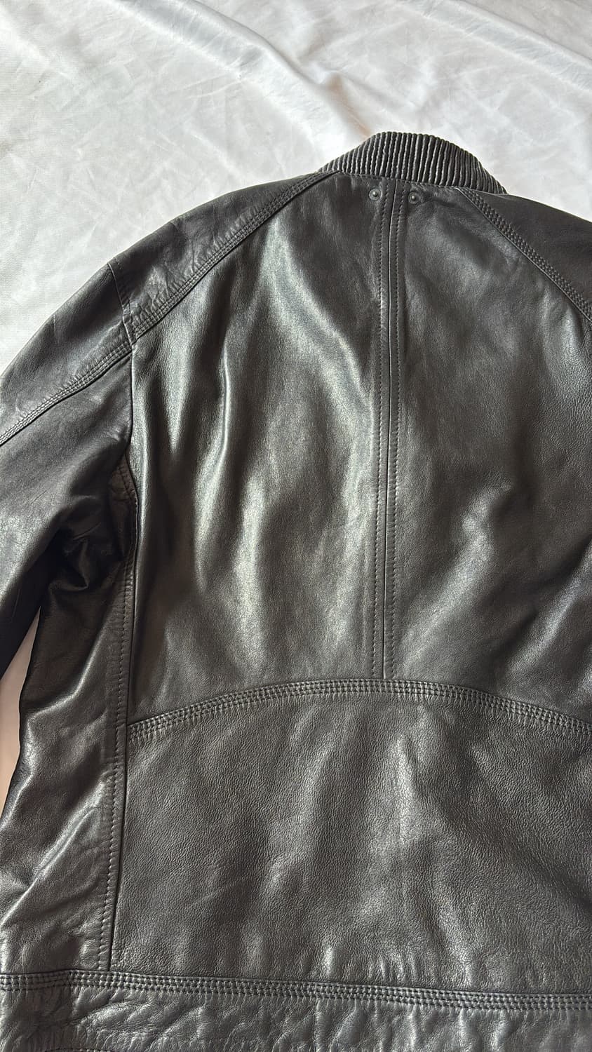 Asymmetric Moto Leather Jacket 상품이미지6