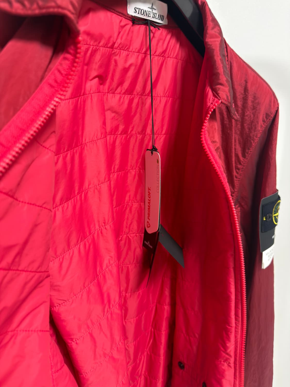 [새상품, XL] 스톤아일랜드 프리마로프트 나일론 메탈 오버셔츠 레드 상품이미지6