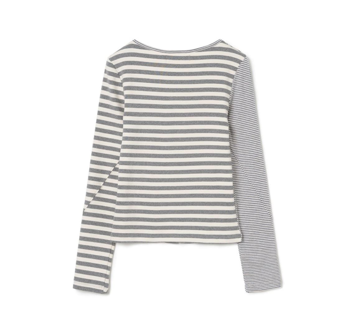 Mixed Pattern T-shirts [Stripe Gray] 상품이미지2