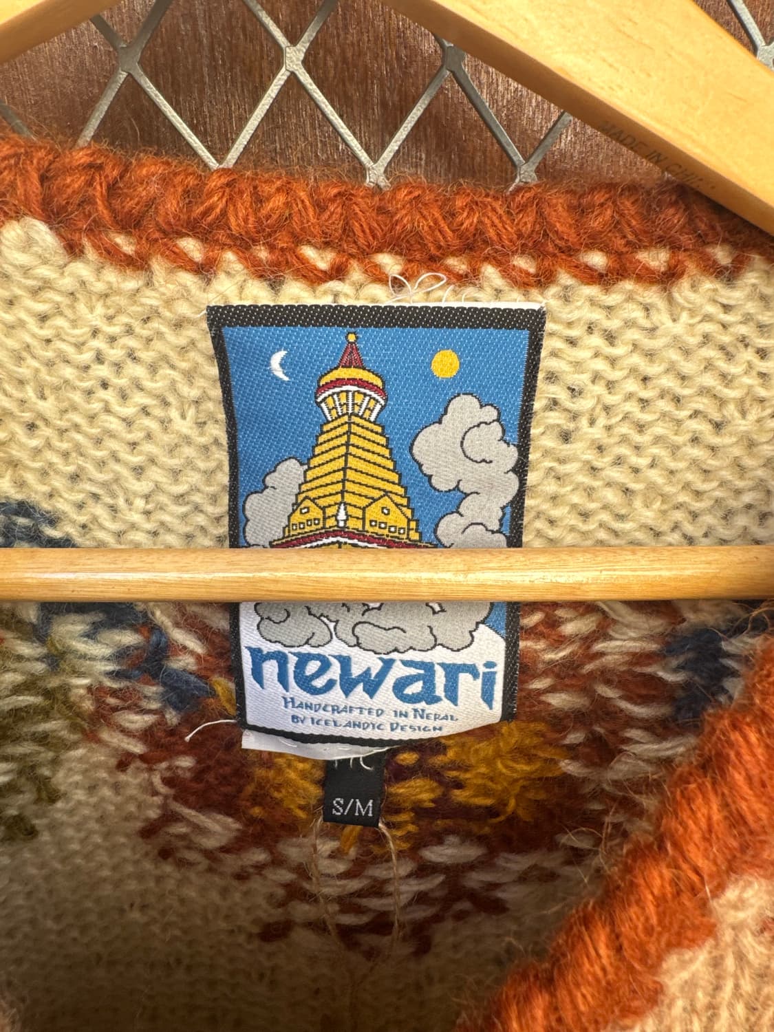 newari 뉴와리 빈티지 플라워패턴 핸디니트 울 가디건 M 상품이미지5