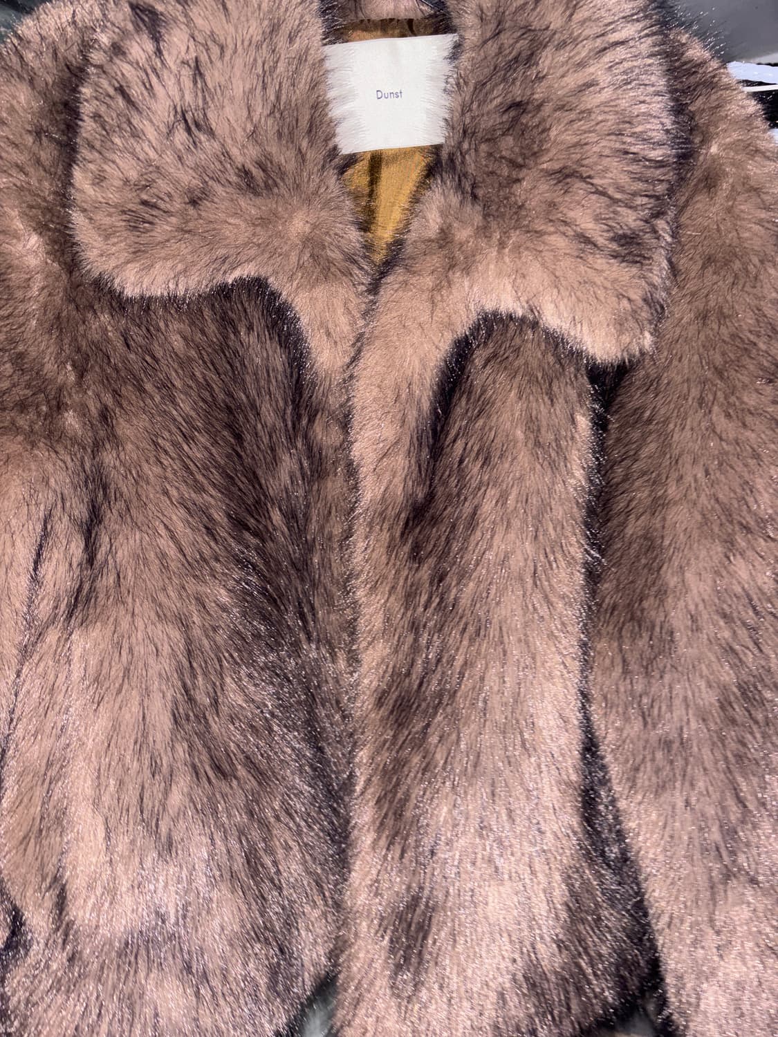 던스트 크롭 퍼 자켓 브라운 상품이미지7