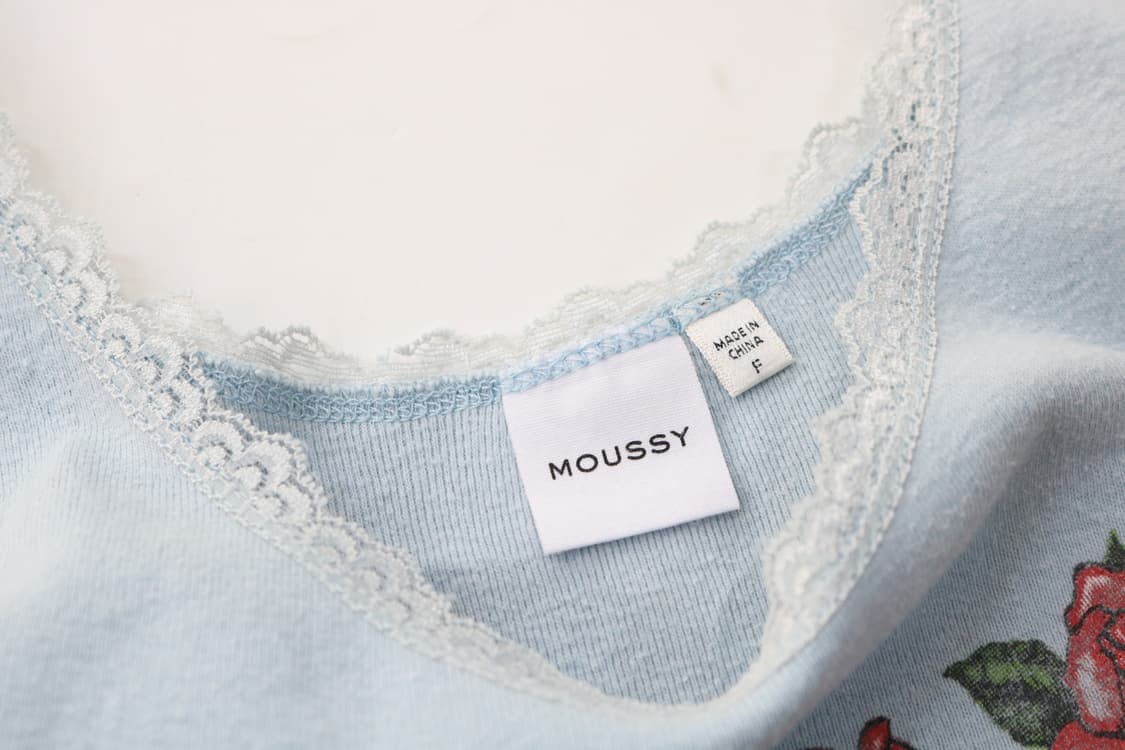 MOUSSY 마우시 빈티지 로즈 그래픽 레이스 트림 슬리브리스 (F) 상품이미지5