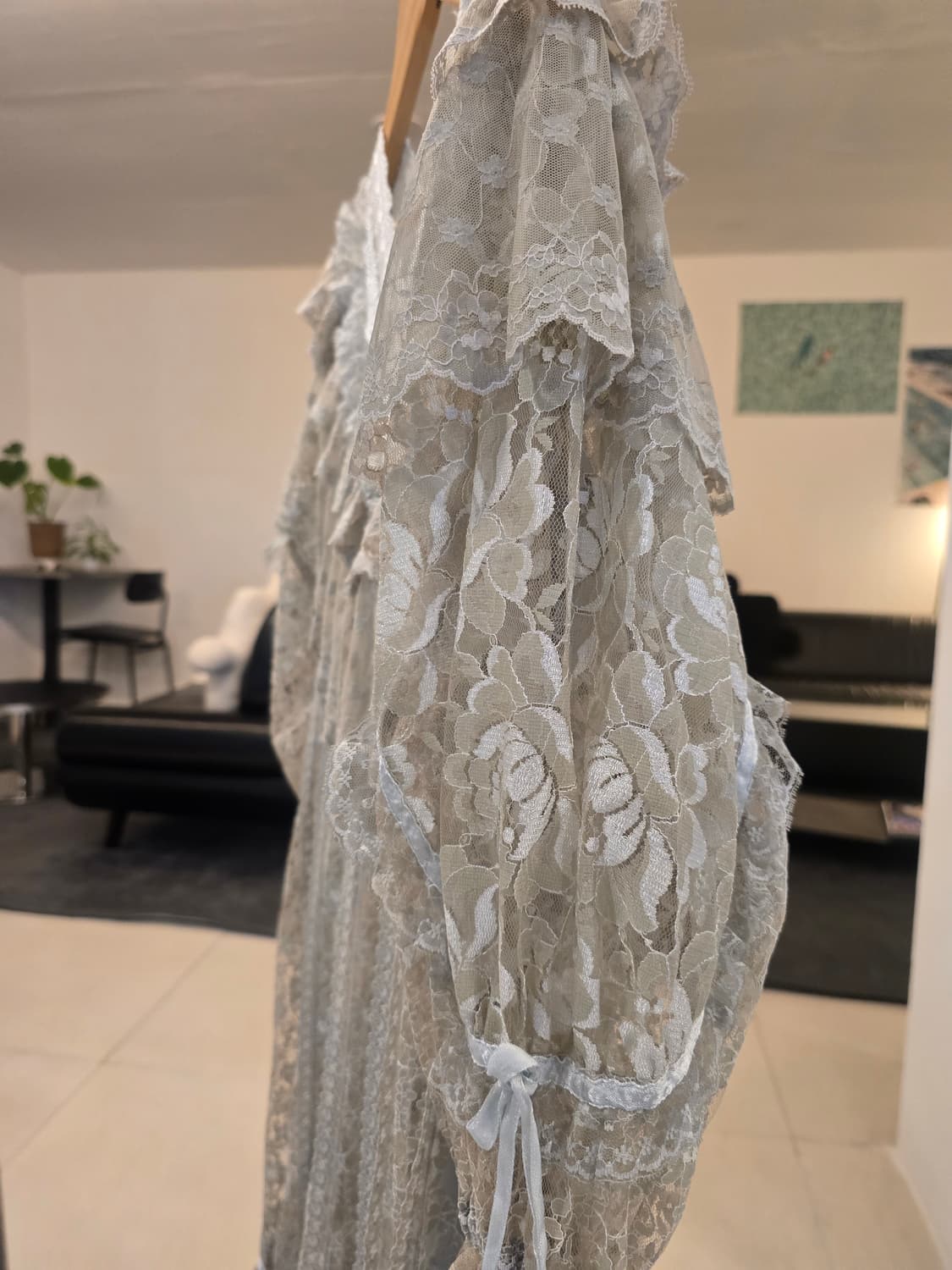 그레이 레이스 원피스 상품이미지5