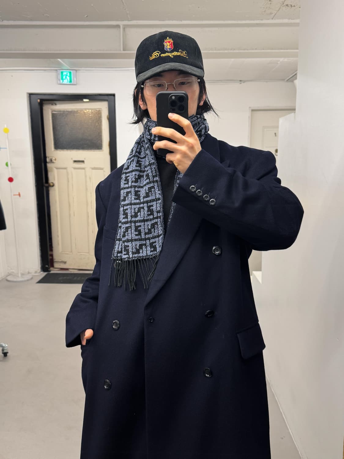 캐시미어 더블 네이비 코트 상품이미지6