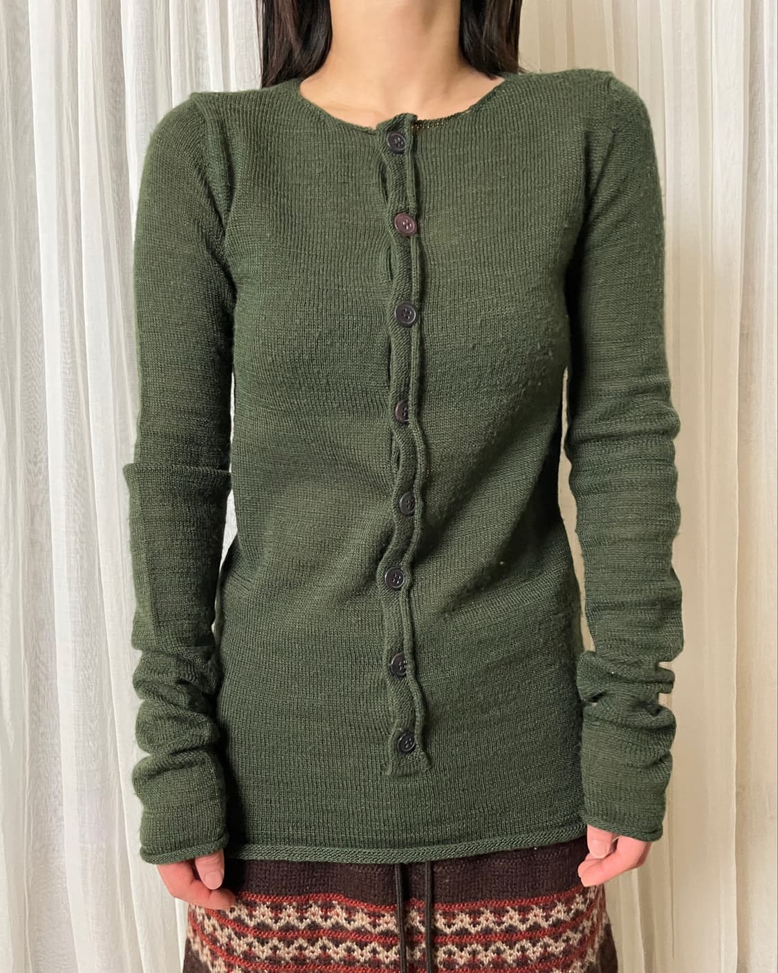 요지야마모토 롱 플라켓 니트 Y’s yohji yamamoto 헨리넥 상품이미지1