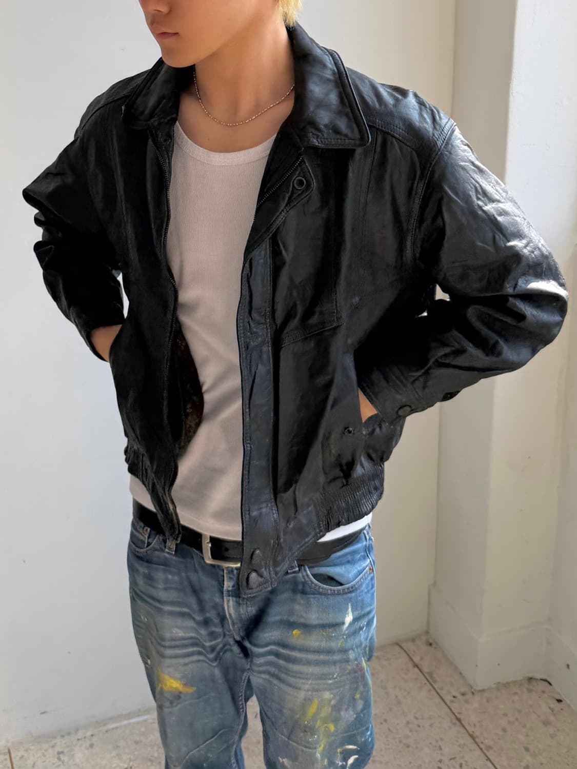 리얼레더 양가죽 블루종 자켓 상품이미지1