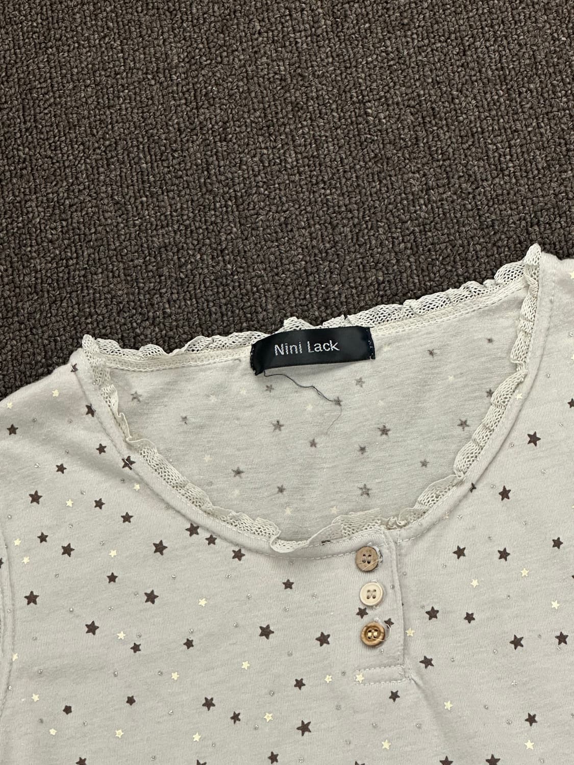 L)Japanese vintage 여성 별무늬 레이스 나시 상품이미지4