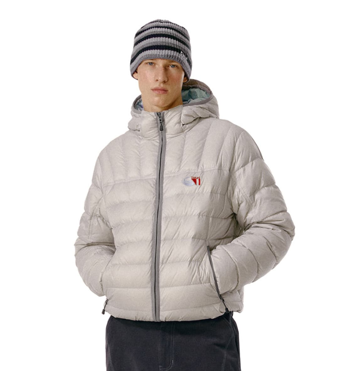 테켓 경량패딩 라이트그레이 Lightweight Down Jacket 상품이미지1