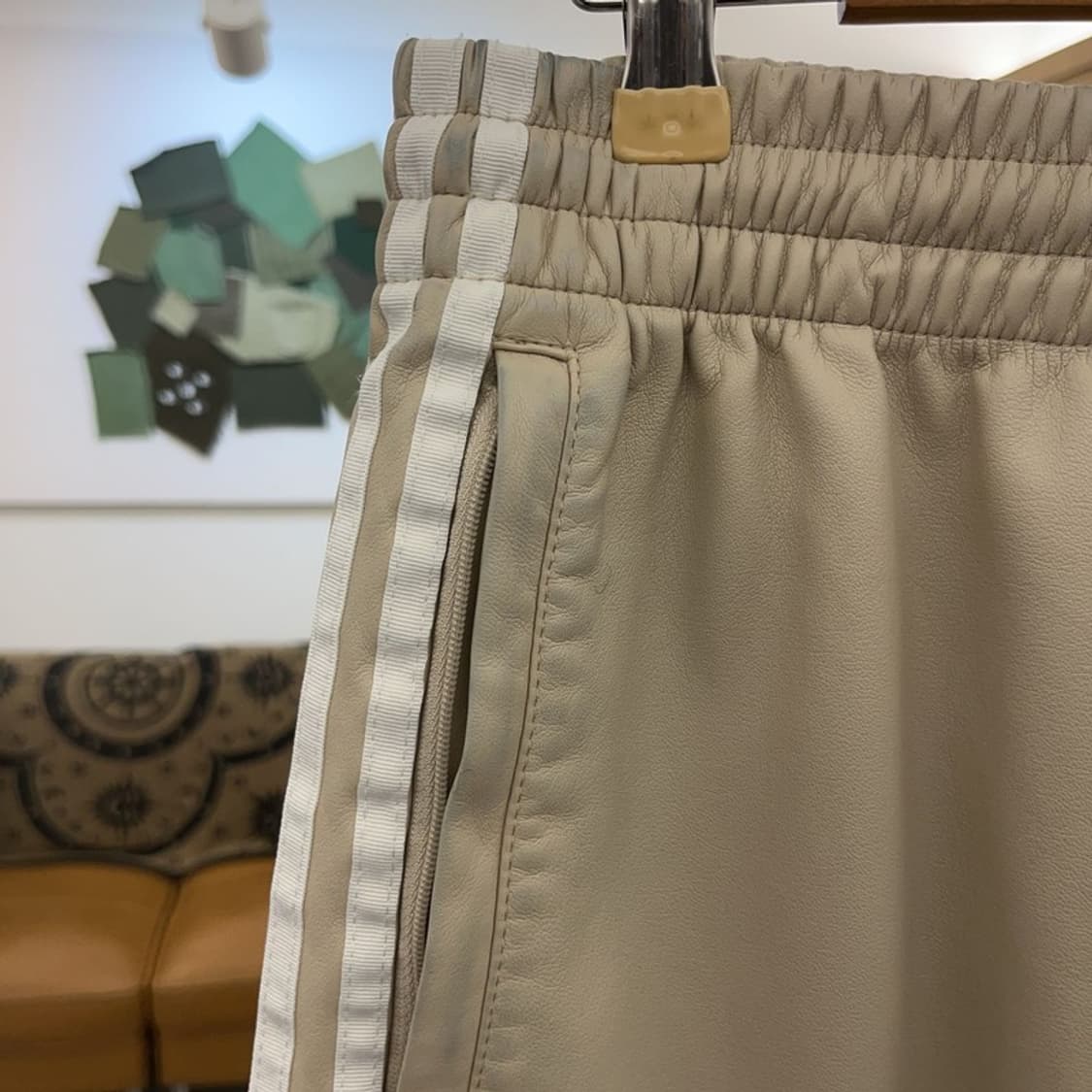 아디다스 스트릿 레더 가죽 삼선 밴딩 트랙팬츠 XS C09033 상품이미지5