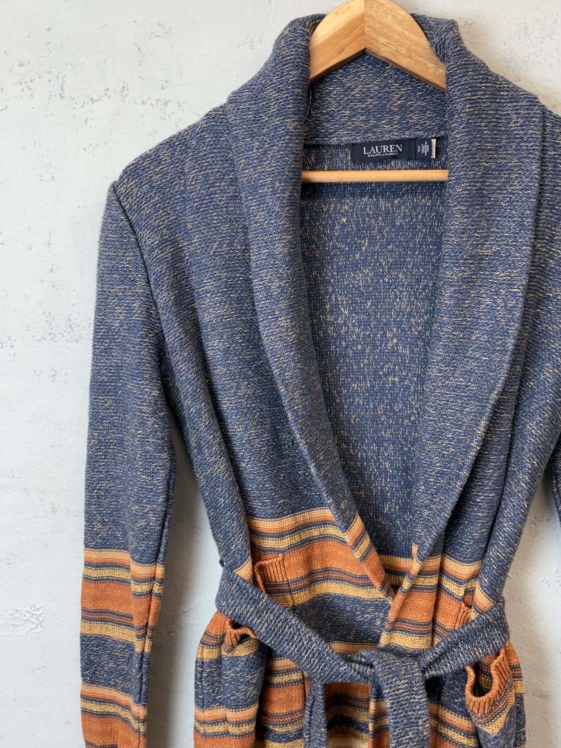 폴로랄프로렌 큐알라벨 스트라이프 벨트 린넨 코튼 가디건 상품이미지5