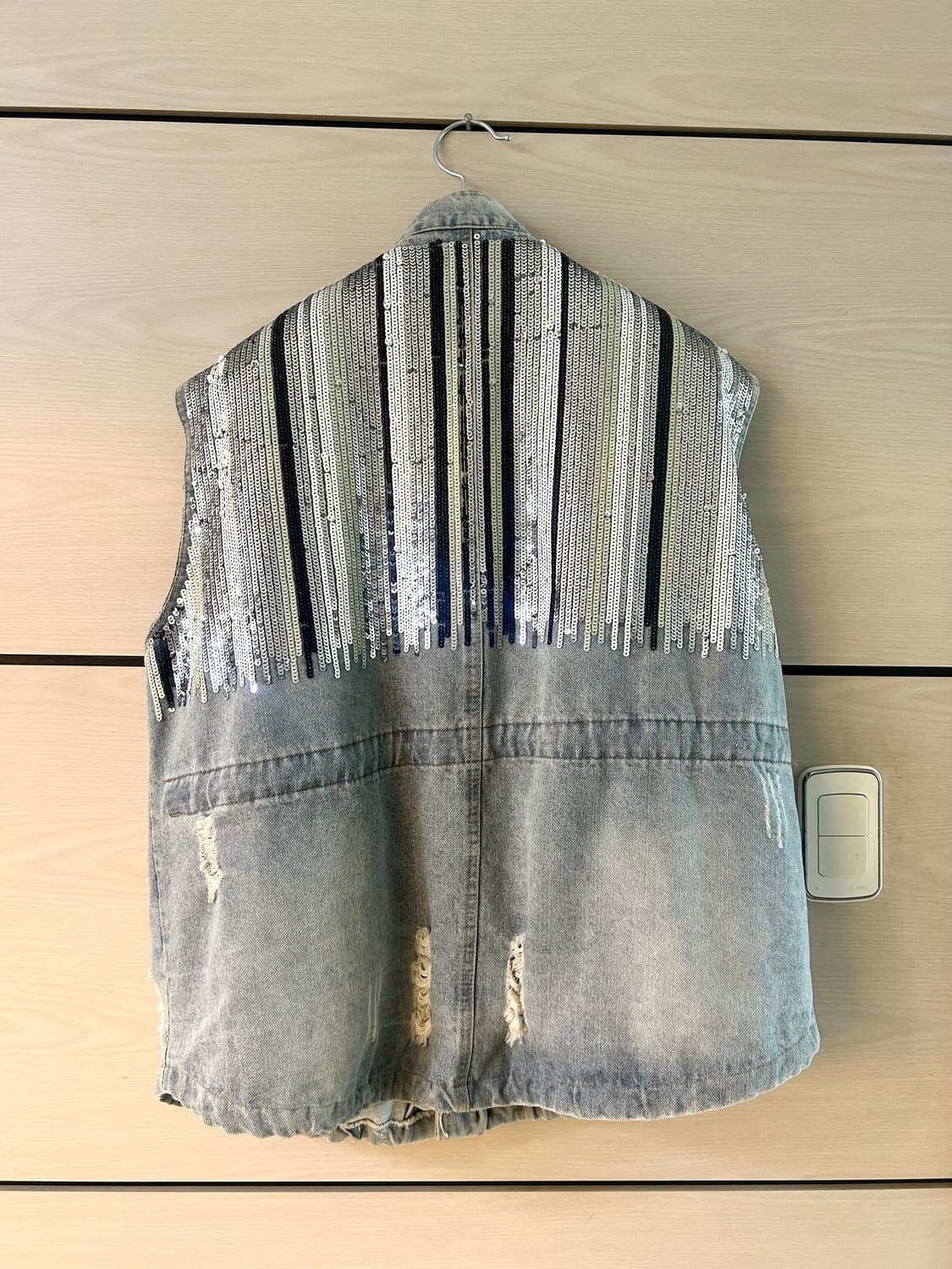 Spangle Detail Over Denim Vest 상품이미지7