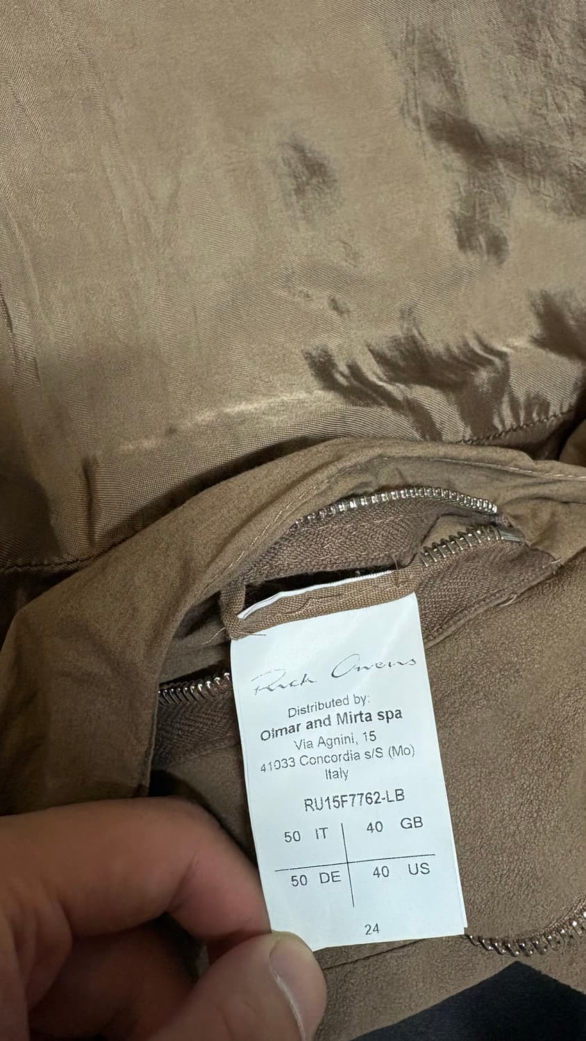 15FW 릭 오웬스 몰리노 레더 자켓 50 사이즈 상품이미지5