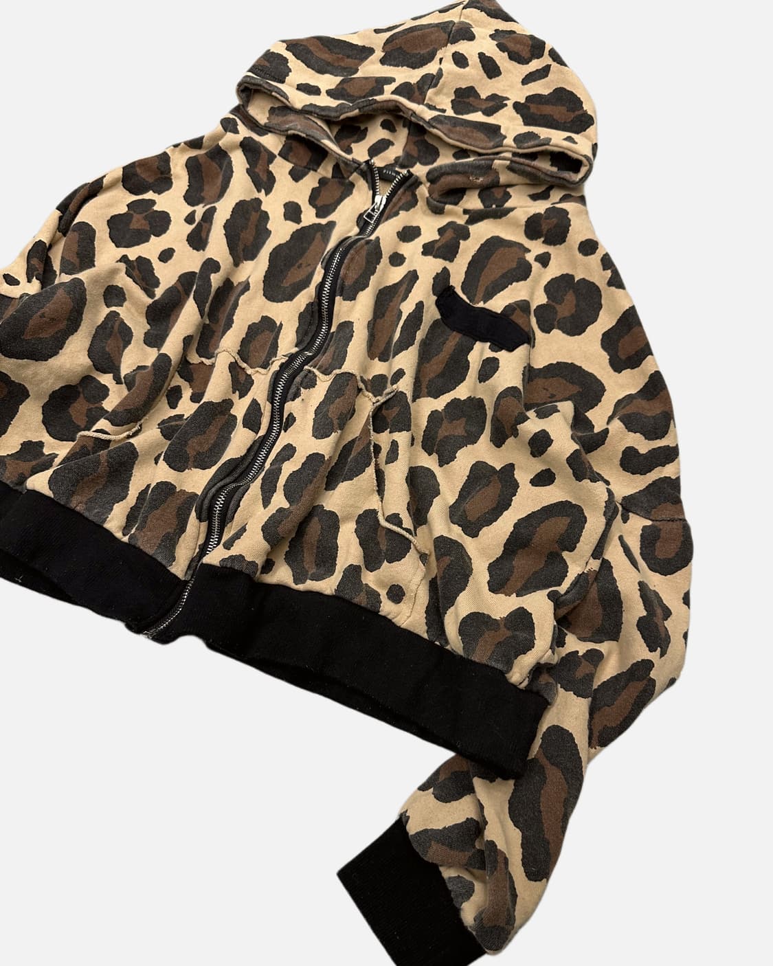 leopard crop over hood zip-up 상품이미지2